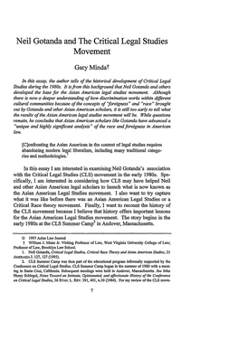 Neil Gotanda and the Critical Legal Studies Movement