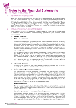 Notes to the Financial Statements for the Year Ended June 30, 2017