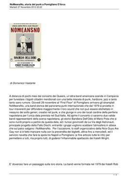 Nomeansno, Storia Del Punk a Pomigliano D'arco Martedì 27 Novembre 2012 22:22