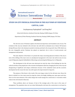 Study on City Physical Evolution in the Old Town of Vientiane Capital, Laos