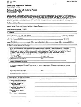 National Register of Historic Places Registration Form