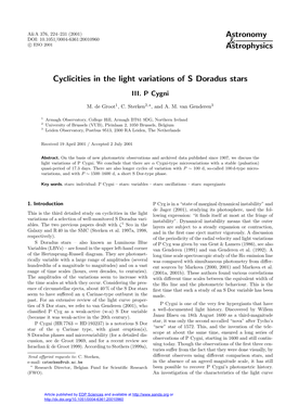 Cyclicities in the Light Variations of S Doradus Stars