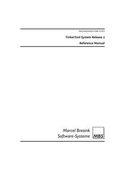 Tinkertool System Release 2 Reference Manual Ii