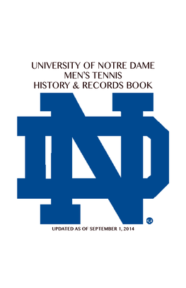 University of Notre Dame Men's Tennis History