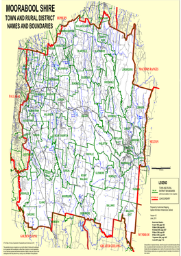 MOORABOOL SHIRE TOWN and RURAL DISTRICT HEPBURN TRENTHAM NAMES and BOUNDARIES BULLARTO SOUTH M Y KORWEINGUBOORA R N I B O a N L L E G L R a D N E R BARRYS D E R G