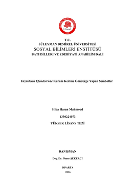 Sosyal Bilimleri Enstitüsü Bati Dilleri Ve Edebiyati Anabilim Dali