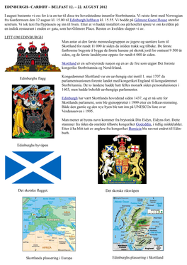 Edinburgh– Cardiff – Belfast 12