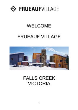 Welcome Frueauf Village Falls Creek Victoria