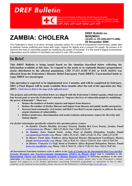 ZAMBIA: CHOLERA (GLIDE No