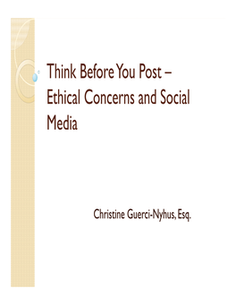 Ethical Concerns and Social Media