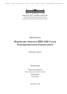 Hardware Assisted IEEE 1588 Clock Synchronization Under Linux