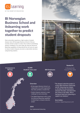 BI Norwegian Business School, Norway, Case Study