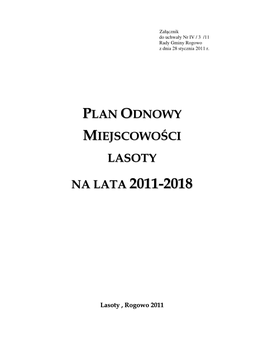 Plan Odnowy Miejscowości Lasoty Na Lata