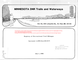 MINNESOTA NR Trails: an Waterways