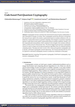 Code-Based Post-Quantum Cryptography