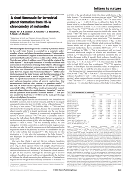 A Short Timescale for Terrestrial Planet Formation from Hf–W Chronometry of Meteorites