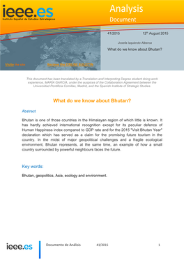 What Do We Know About Bhutan?