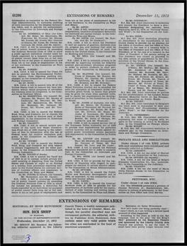 EXTENSIONS of REMARKS December 12,· 1973 Information As Requested by the Federal En­ from His Or Her Place of Employment to His by Mr