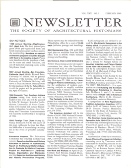 Newsletter the Society of Architectural Historians