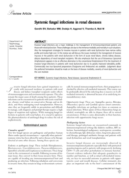 Systemic Fungal Infections in Renal Diseases