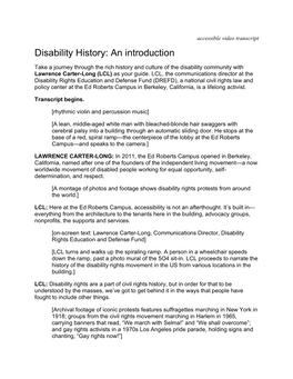 Disability History: an Introduction