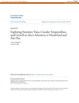 Exploring Narrative Time, Circular Temporalities, and Growth in Aliceâ•Žs Adventures in Wonderland and Peter