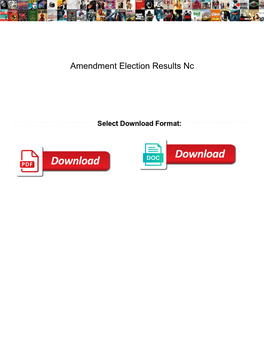 Amendment Election Results Nc