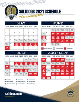 2021 Saltdogs Baseball Schedule