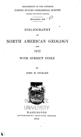 North American Geology for 1912