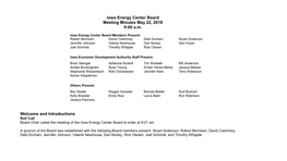 Iowa Energy Center Board Meeting Minutes May 22, 2018 9:00 A.M