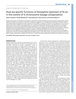 Dual Sex-Specific Functions of Drosophila Upstream of N-Ras in The