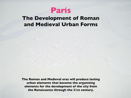 The Development of Roman and Medieval Urban Forms