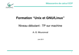 Formation “Unix Et GNU/Linux”