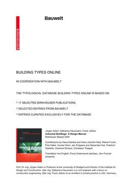 Building Types Online