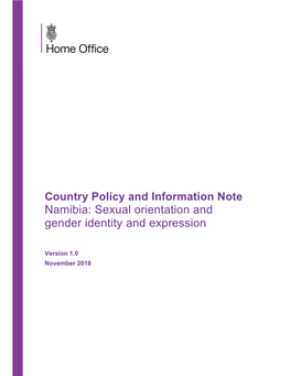 Namibia: Sexual Orientation and Gender Identity and Expression