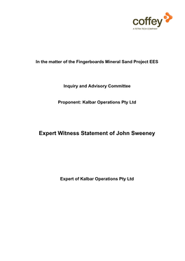 Expert Witness Statement of John Sweeney