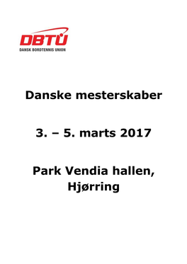 5. Marts 2017 Park Vendia Hallen, Hjørring