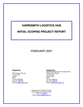 Harrismith Logistics Hub Initial Scoping Project