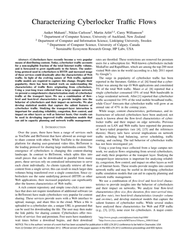 Characterizing Cyberlocker Traffic Flows