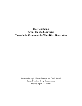Chief Washakie: Saving the Shoshone Tribe Through the Creation of the Wind River Reservation