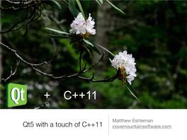 Qt5 with a Dash of C++11