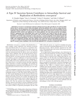 A Type IV Secretion System Contributes to Intracellular Survival and Replication of Burkholderia Cenocepaciaᰔ S