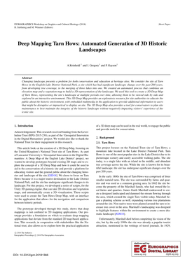 Deep Mapping Tarn Hows: Automated Generation of 3D Historic Landscapes