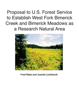 W. Fork Bimerick Creek & Meadows RNA Proposal.Pdf