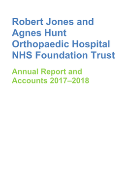 Robert Jones and Agnes Hunt Orthopaedic Hospital NHS Foundation Trust