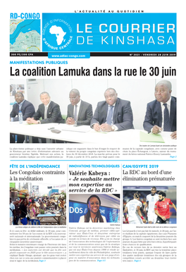 La Coalition Lamuka Dans La Rue Le 30 Juin