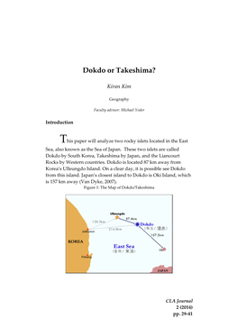 Dokdo Or Takeshima?