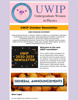 UWIP October Newsletter