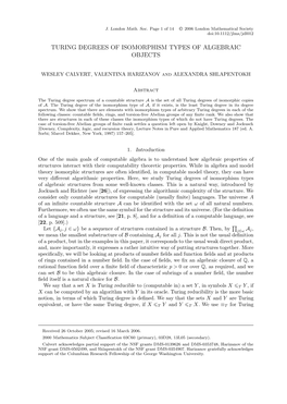 Turing Degrees of Isomorphism Types of Algebraic Objects