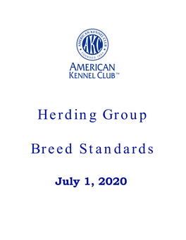 Herding Group Breed Standards